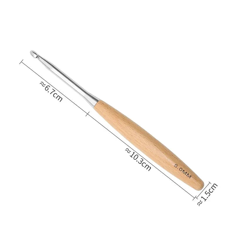 Yarnly 11-teiliges Häkelnadel-Set mit Holzgriff – Nadeln für Stricken und Handarbeiten