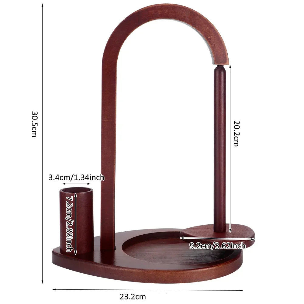 Yarnly Magnetischer Wollhalter aus Holz mit 360°-Rotation – Knäuel-Organizer mit Häkelnadel-Aufbewahrung