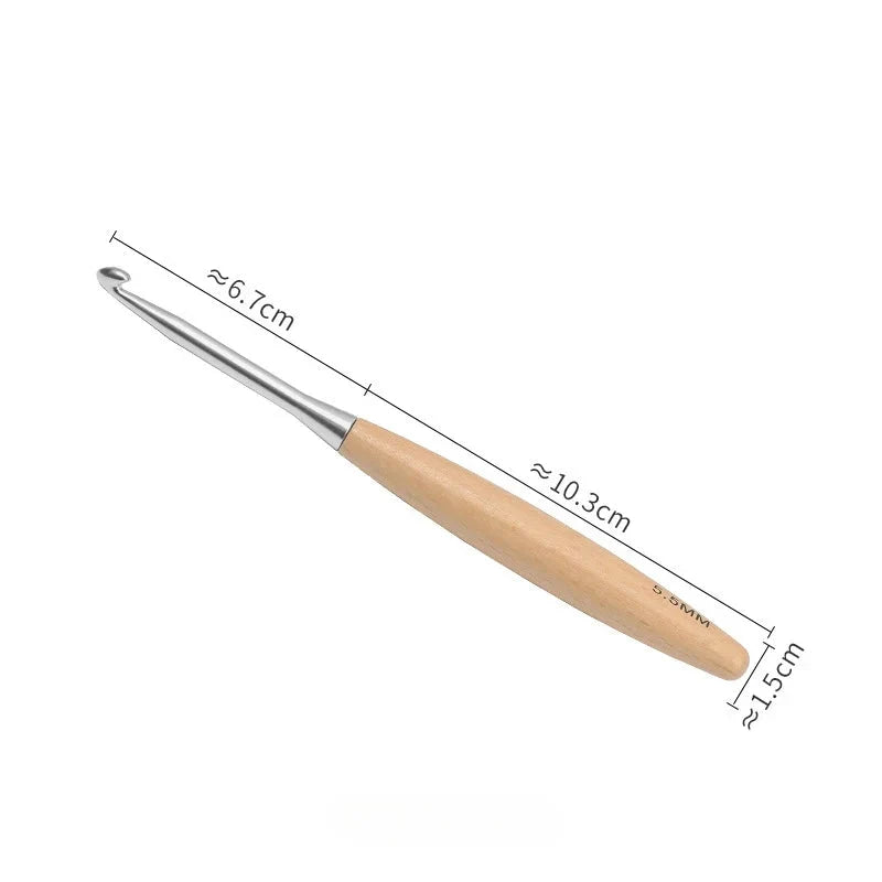 Yarnly 13-teiliges Häkelnadel-Set aus Holz – Größen 3 bis 12 mm, polierter Griff