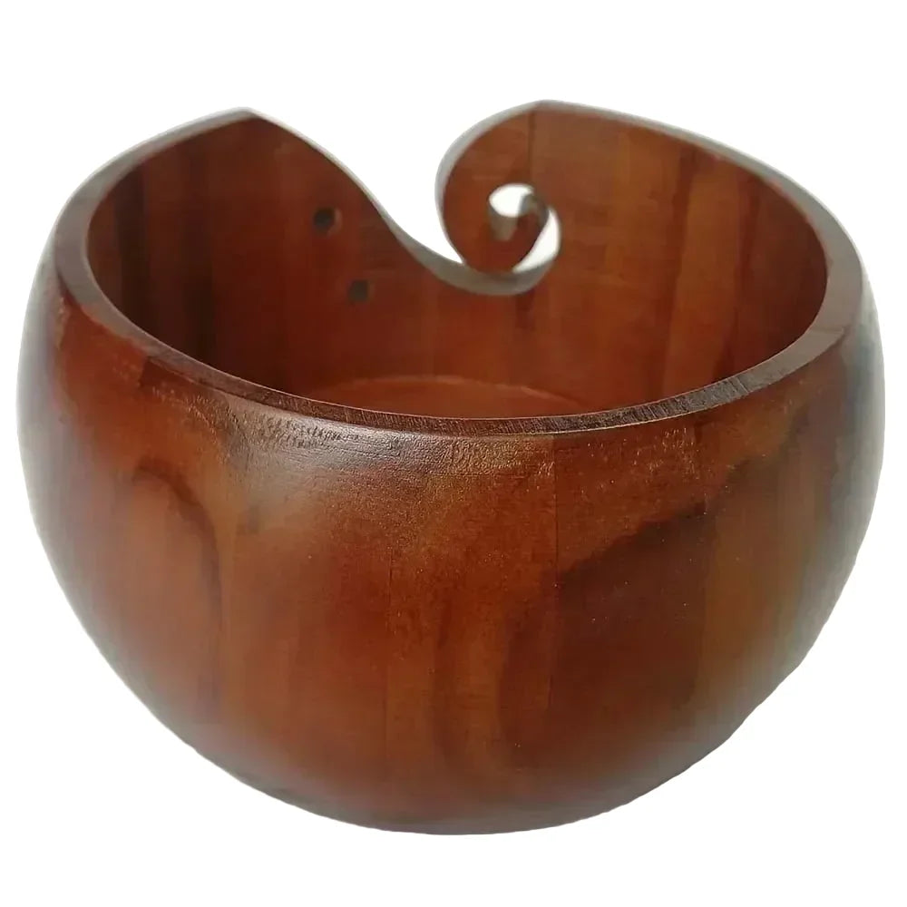 Yarnly Runde Wollschale aus Holz, 15 cm – Knäuel-Organizer für Stricken und Häkeln