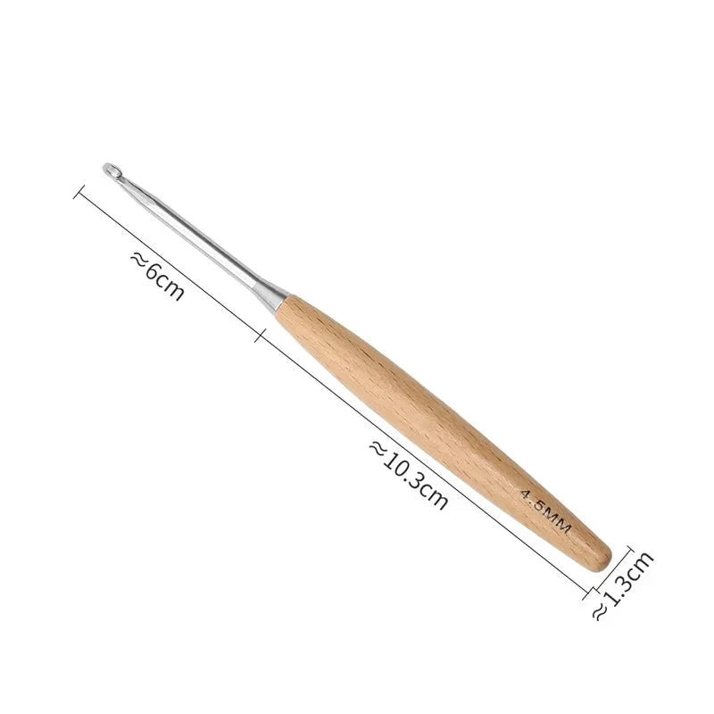 Yarnly 11-teiliges Häkelnadel-Set mit Holzgriff – Nadeln für Stricken und Handarbeiten