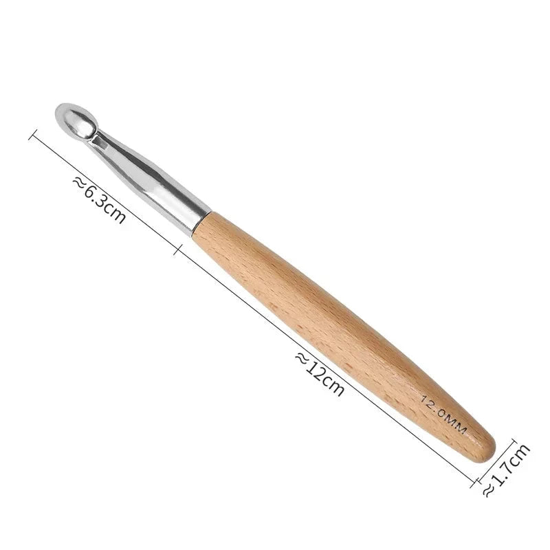 Yarnly 11-teiliges Häkelnadel-Set mit Holzgriff – Nadeln für Stricken und Handarbeiten