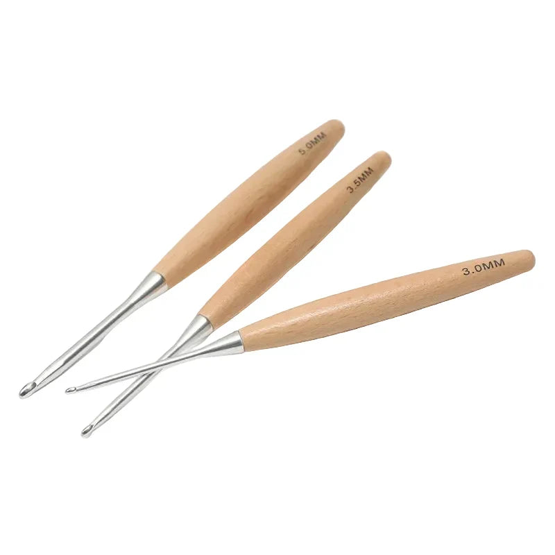Yarnly 11-teiliges Häkelnadel-Set mit Holzgriff – Nadeln für Stricken und Handarbeiten