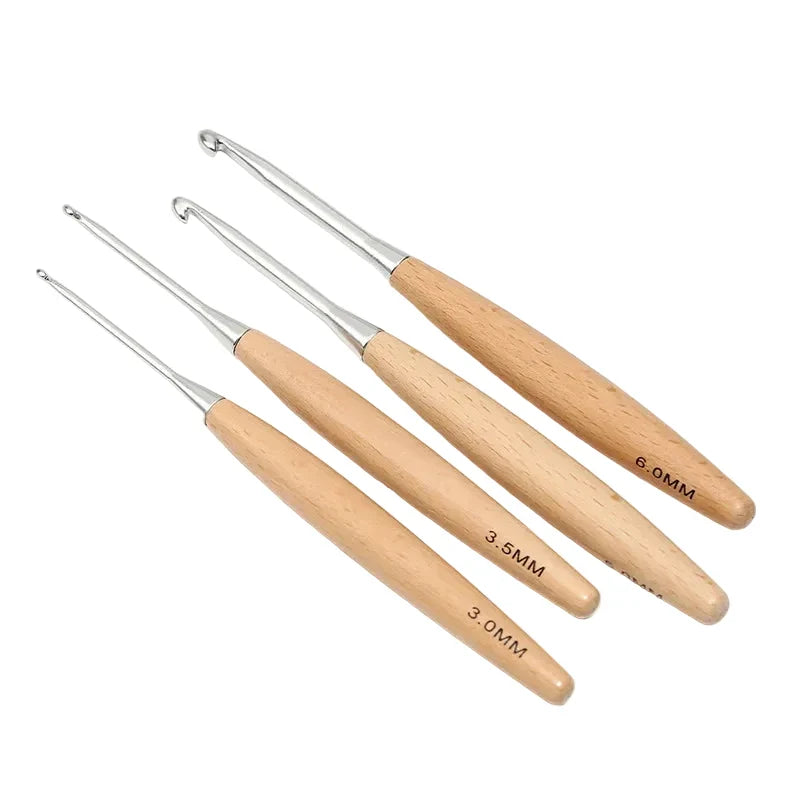 Yarnly 11-teiliges Häkelnadel-Set mit Holzgriff – Nadeln für Stricken und Handarbeiten