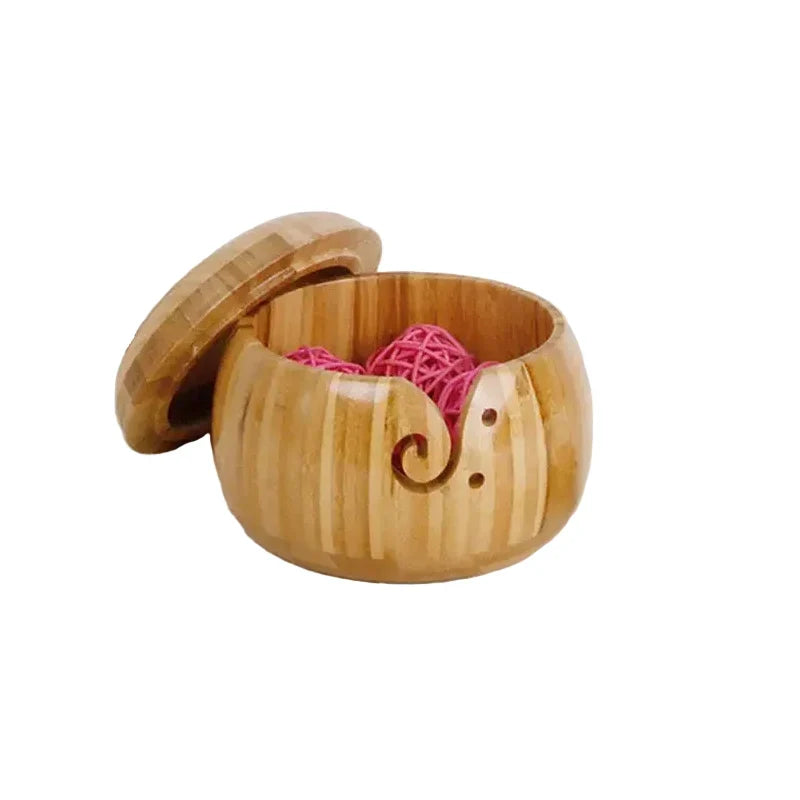 Yarnly Wollschale aus Bambus, 13 x 8 cm – Knäuel-Organizer für Stricken und Häkeln