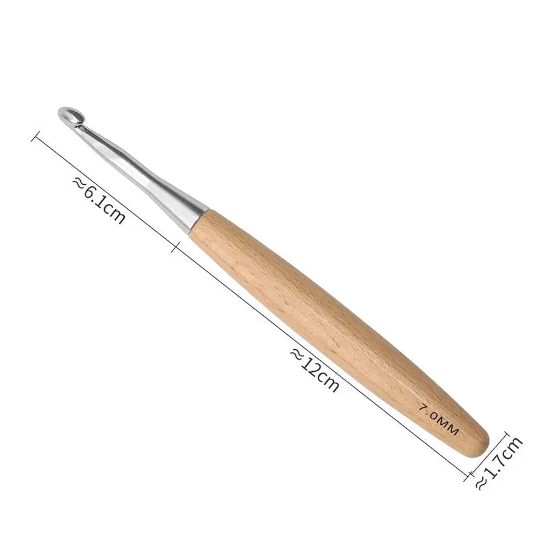 Yarnly 11-teiliges Häkelnadel-Set mit Holzgriff – Nadeln für Stricken und Handarbeiten