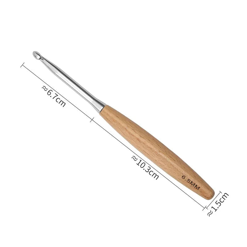 Yarnly 11-teiliges Häkelnadel-Set mit Holzgriff – Nadeln für Stricken und Handarbeiten