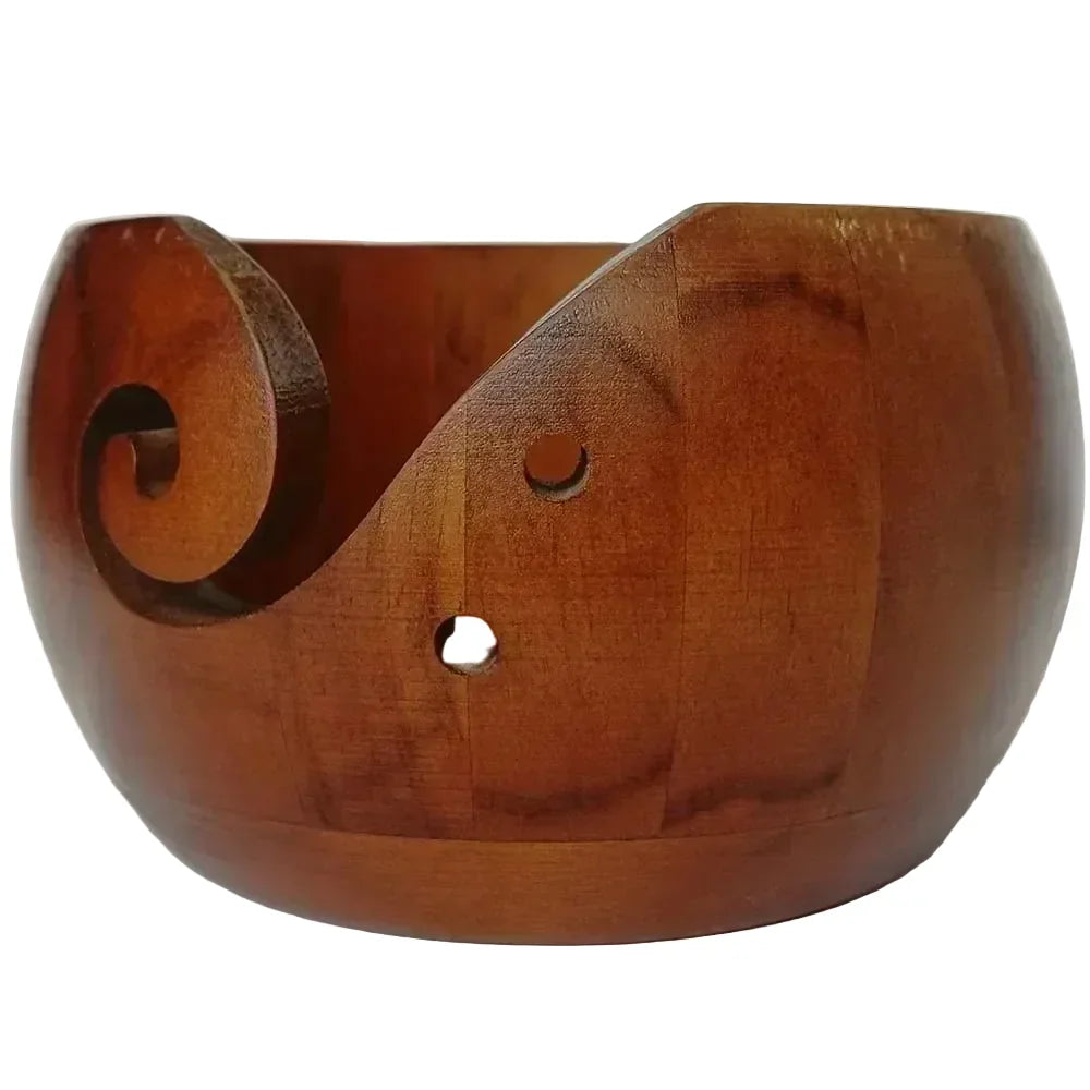Yarnly Runde Wollschale aus Holz, 15 cm – Knäuel-Organizer für Stricken und Häkeln